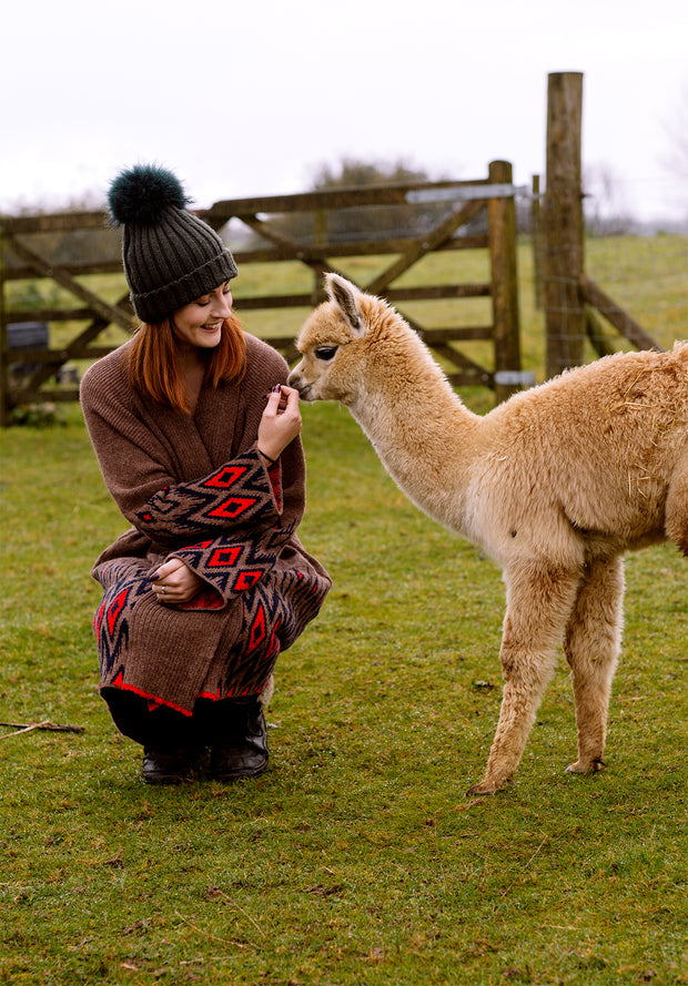 Alpaca Coatigan in Earth