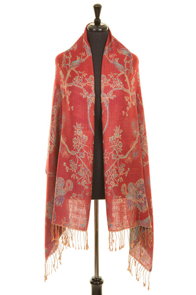 Shibumi cashmere shawl in venetian red