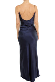 Silk Slip Dress in Navy