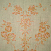 pale green and apricot floral cashmere fabric