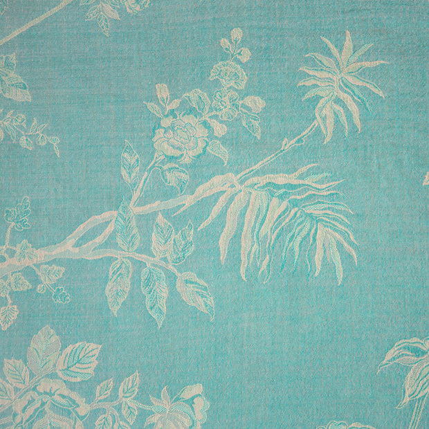 light blue fabric with flower pattern 