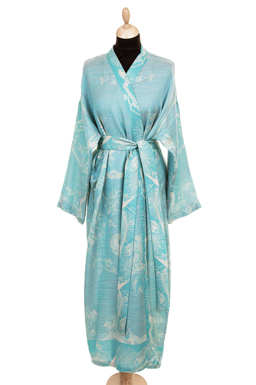 Reversible Dressing Gown in Pale Cyan - Morning Bride Shibumi Reversible Dressing Gown in Pale Cyan - Morning Bride Shibumi