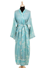 Reversible Dressing Gown in Pale Cyan
