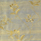 Light blue fabric with gold flowers. 