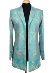Long European Jacket in Pale Cyan