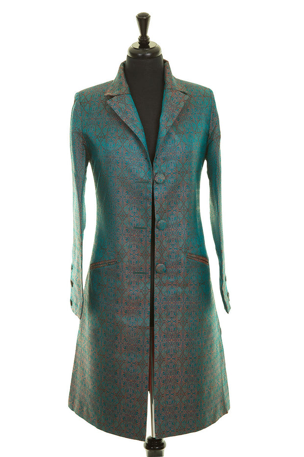 Shibumi Grace Silk Coat in Royal Jacquard