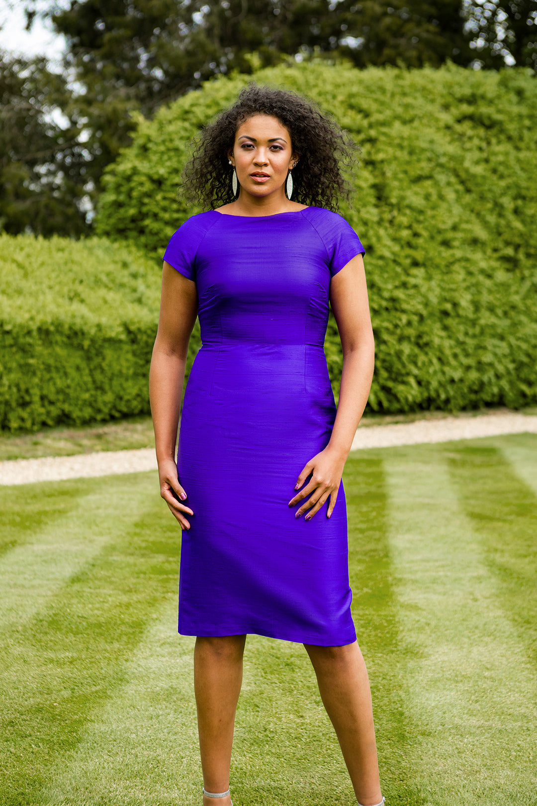 Hepburn Dress in Deep Violet Shibumi