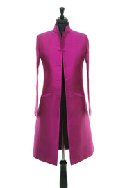 Shibumi Nehru Silk Coat in Wild Orchid