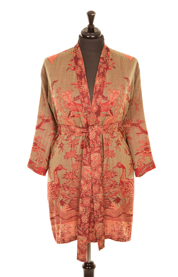 Reversible Kimono Jacket in Rich Ruby