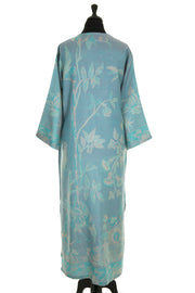 V Neck Kaftan in Pale Cyan